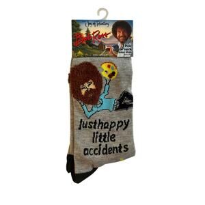 NEW Bob Ross Happy Novelty Socks